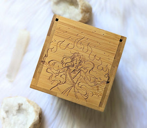 Elemental Goddesses Wooden Bamboo Altar Box available at Goddess Provisions