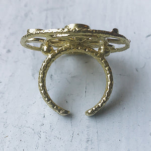 Earth & Moon Phase Cocktail Ring