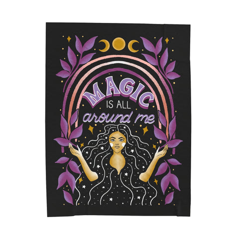 Magic is All Around Me Velveteen Plush Blanket | Goddess Provisions