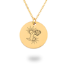 Aquarius Zodiac Illustration Coin Necklace