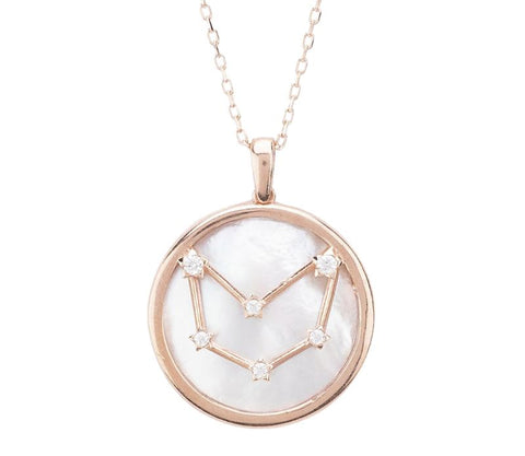 Capricorn Mother Of Pearl Constellation Necklace