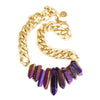 Rocked Up Crystal Quartz Necklace - Purple