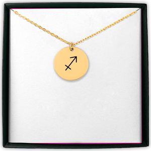 Sagittarius Zodiac Symbol Coin Necklace