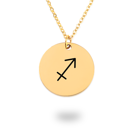 Sagittarius Zodiac Symbol Coin Necklace