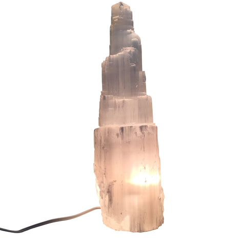 Large Selenite Tower Lamp