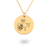 Taurus Zodiac Illustration Coin Necklace