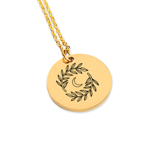 Virgo Zodiac Illustration Coin Necklace