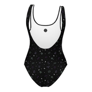 Black Zodiac Sign Symbol Swimsuit | Goddess Provisions