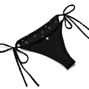 Black Zodiac Sign Symbol String Bikini | Goddess Provisions