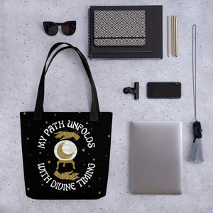My Path Unfolds With Divine Timing Tote Bag | Goddess Provisions