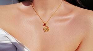 18K Zodiac Sign & Birthstone Necklace