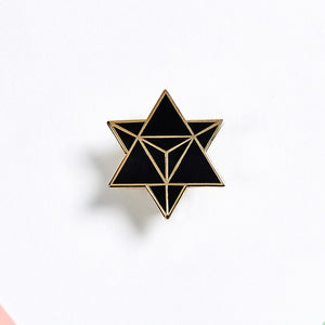 Gold Merkaba Star Enamel Pin