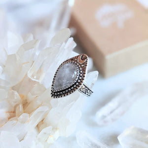 Clear Quartz Moonlight Ring | Hiouchi Jewels