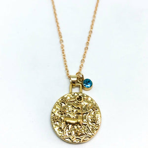 Double Sided Zodiac Coin Necklace