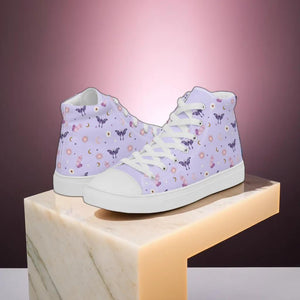 Lavender Crystal Moon Moth Hightop Sneakers | Goddess Provisions