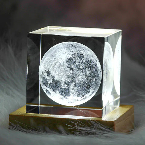 3D Moon Cube LED Light