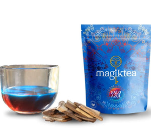Palo Azul Fluorescent Alkaline Tea by MagikTea available at Goddess Provisions.