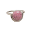 Pink Rhodochrosite Incan Moon Ring