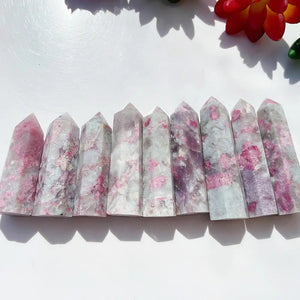 Plum Blossom Tourmaline Crystal Point