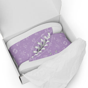 Lavender Zodiac Sign Symbols Hightop Sneakers | Goddess Provisions