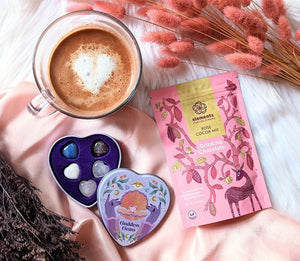 Rose Cocoa Drinking Chocolate by Elements and Goddess Gems, from our Goddess of Love Box available at Goddess Provisions