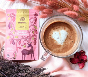 Rose Cocoa Drinking Chocolate by Elements, from our Goddess of Love Box available at Goddess Provisions