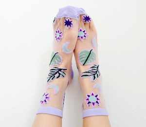 Mesh Cosmic Flora Socks by Goddess Provisions